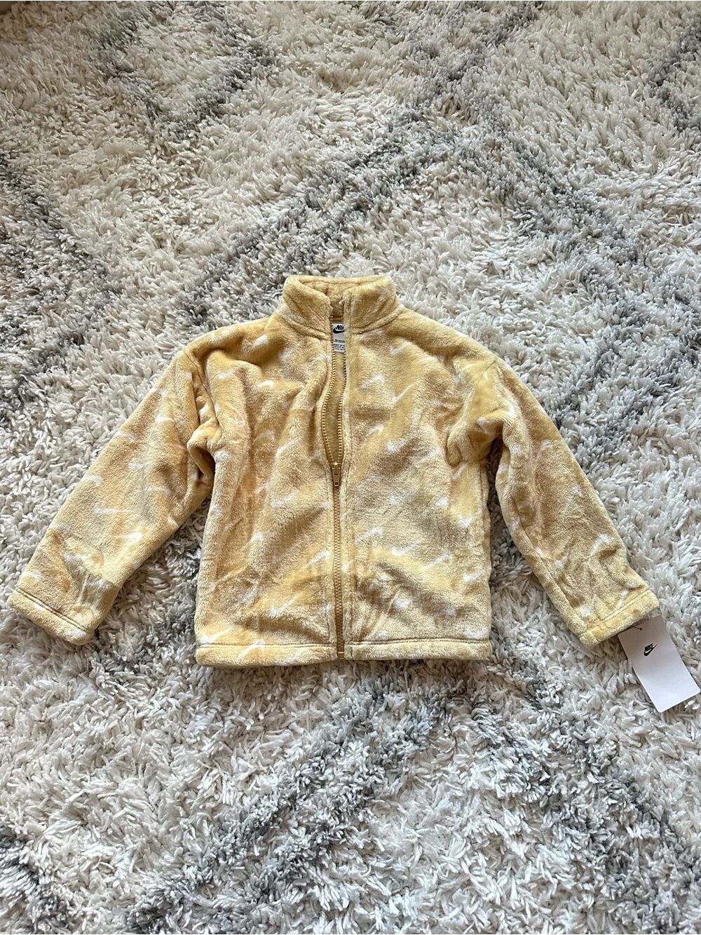 Nike Toddler Unisex Swoosh Multi Logo Full Zip Fur Coat Jacket size 4T